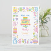 Five Is Sweet Pink 5th Birthday Invitation (Debout devant)