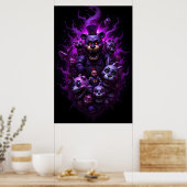 Five Nights at Freddys Animatronics with Purple  Poster (Keuken)