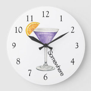Five O'Clock Somewhere Paarse Martini Grote Klok