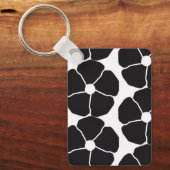 Five-Petal Black Flower Sleutelhanger (Voorkant)