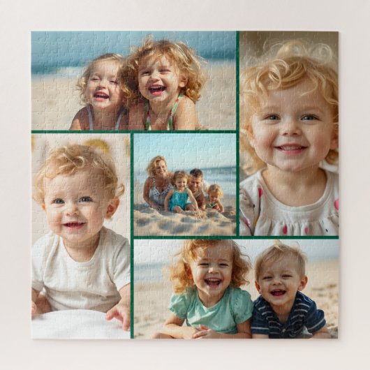 Five Photo Template | Personalized Family Puzzle (Vertical)