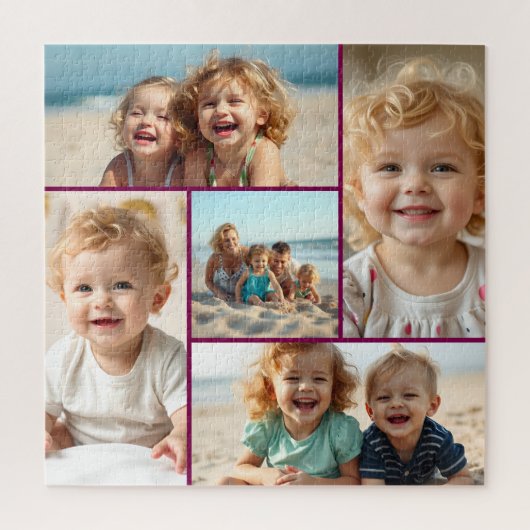 Five Photo Template | Personalized Family Puzzle (Vertical)