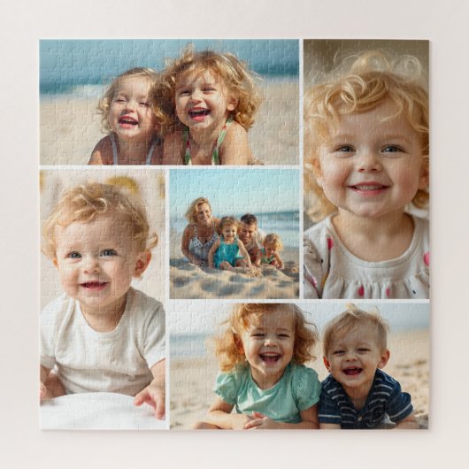 Five Photo Template | Personalized Family Puzzle (Vertical)