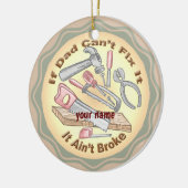 Fix It Dad op maat Keramisch Ornament (Links)