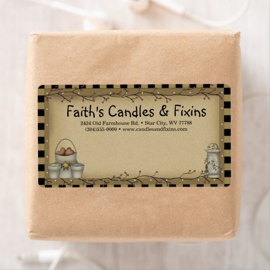 Fixations principales Rustic Kraft Étiquette d'exp (En situation)