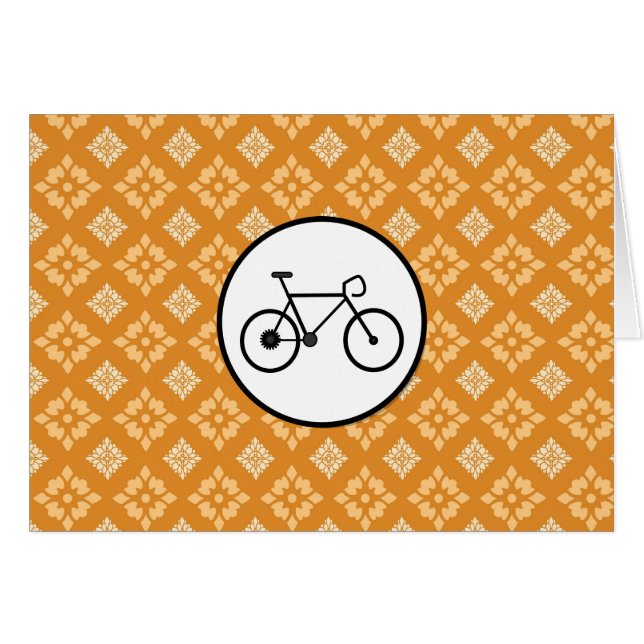 Fixie Bike Fixed Gear Bicycle op Oranje patroon (Voorkant Horizontaal)