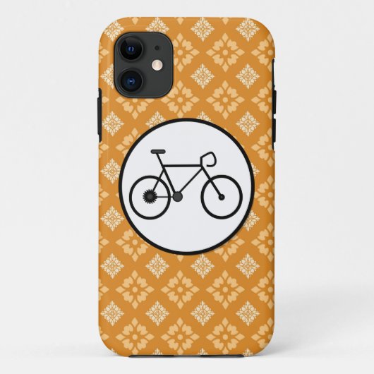 Fixie Bike Fixed Gear Bicycle op Oranje patroon Case-Mate iPhone Case (Achterkant)