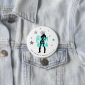Fixin' The Bride's Posse Disco Turquoise ID925 Ronde Button 7,6 Cm (In situ)