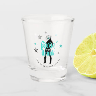 Fixin' The Posse Disco Bachelorette Teal ID925 Shot Glas