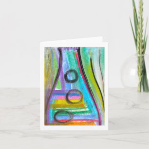 "Fizz de bouteille" Carte de note, Pastel sur papi