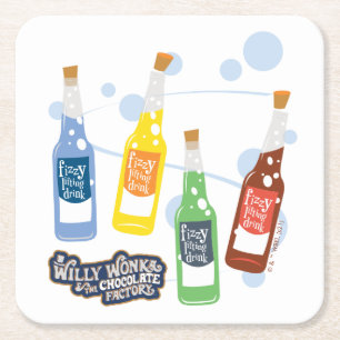 Fizzy Lifting Drink Graphic Vierkante Kartonnen Onderzetter
