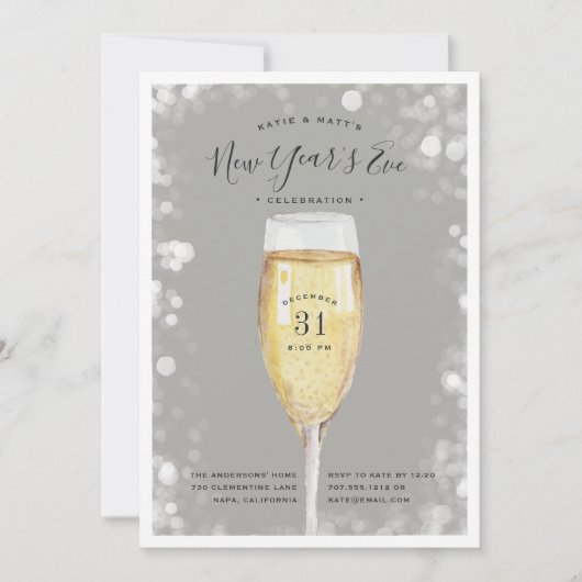 Fizzy Pop | Invitation du réveillon du Nouvel An (Devant)