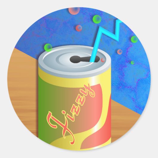 Fizzy Soda Drink Ronde Sticker (Voorkant)