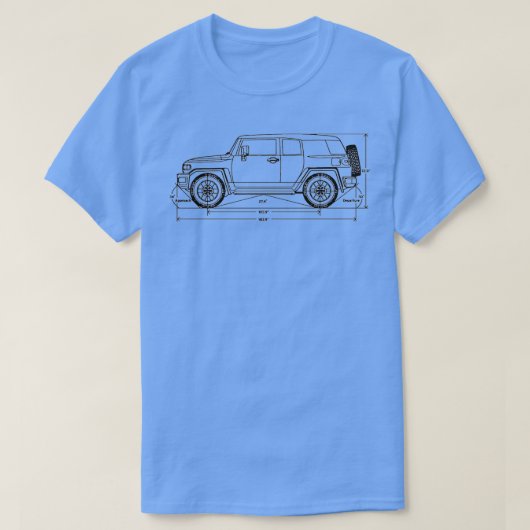 FJ Cruiser car dimensions  T-shirt (Design voorkant)