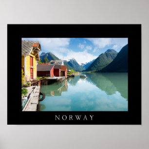 Fjaerlandsfjord fjord landschap in Noorwegen Poster