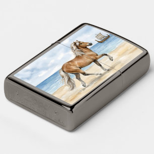 Fjara IJslands paard aquarel op het strand