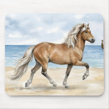 Fjara IJslands paard aquarel op het strand