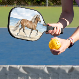 Fjara IJslands paard aquarel op het strand  Pickleball Paddle