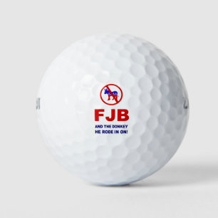 FJB en de ezel waar hij op reed. Golfballen