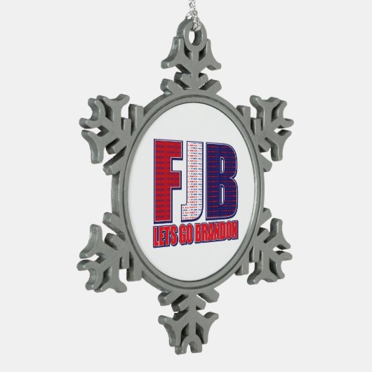 FJB - Lets Go Brandon Tin Sneeuwvlok Ornament (Links)