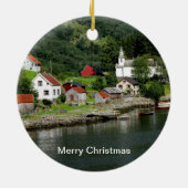 Fjord-kerstversiering Keramisch Ornament (Achterkant)