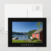 fjord norvégien et carte postale noire (Devant / Derrière)