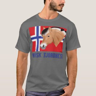 Fjord paard met Noorse vlag, een pony-fan, schatti T-shirt