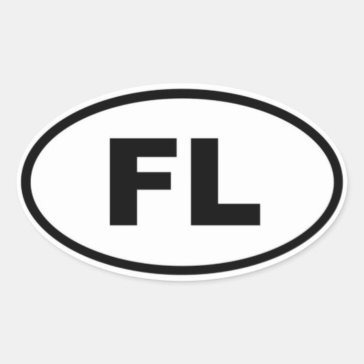 FL Florida Ovale Sticker (Voorkant)