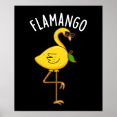 Fla-mango Grappige Flamingo Pun Donker BG Poster (Voorkant)