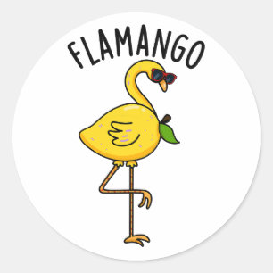 Fla-mango Grappige Flamingo Pun Ronde Sticker