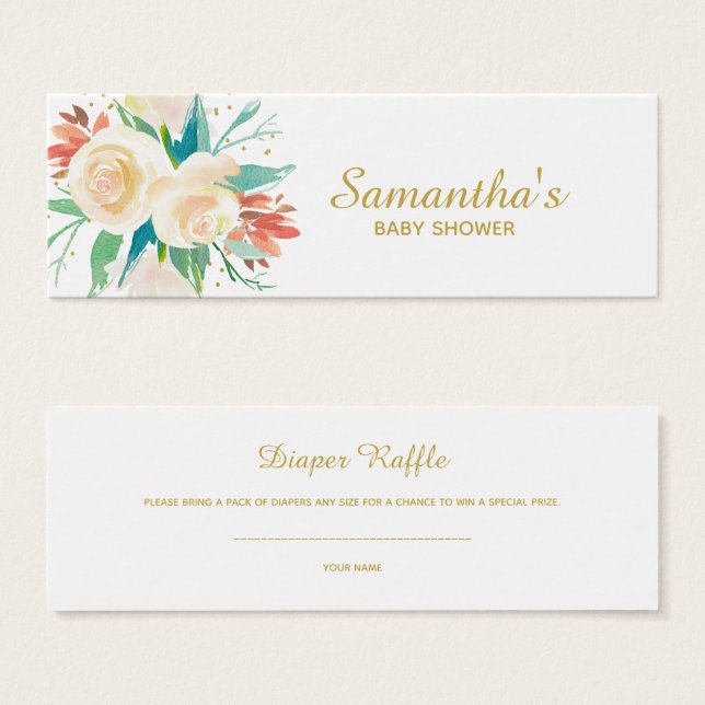 Flacer léger Baby shower floral Raffin de couche (Devant & derrière)