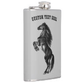 Flacon à cheval noir avec texte personnalisé (Droite)