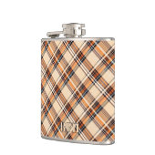 Flacon à hip monogrammé avec plaid diagonal en vin (Gauche)