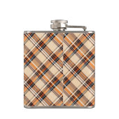 Flacon à hip monogrammé avec plaid diagonal en vin (Dos)
