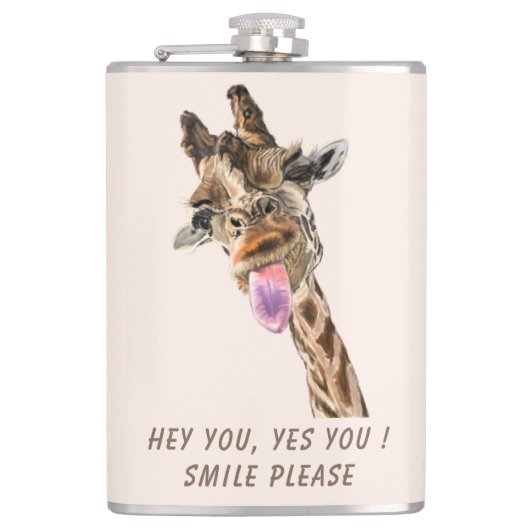 Flacon amusant avec Giraffe Jouer Smile Texte pers (Devant)