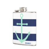 Flacon Ancre bleu marine et monogramme de menthe (Gauche)