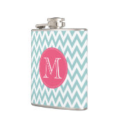 Flacon bleu et rose décoré d'un monogramme de (Gauche)