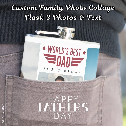 Flacon collage photo de famille personnalisée 6 ph