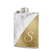 Flacon d'apparence Marbre blanc et or (Gauche)