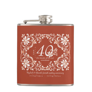Flacon de 40e anniversaire de mariage Rouge Romant