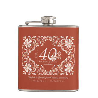 Flacon de 40e anniversaire de mariage Rouge Romant