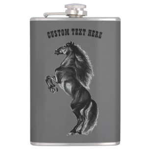 Flacon de Cheval sauvage noir - Texte et couleurs