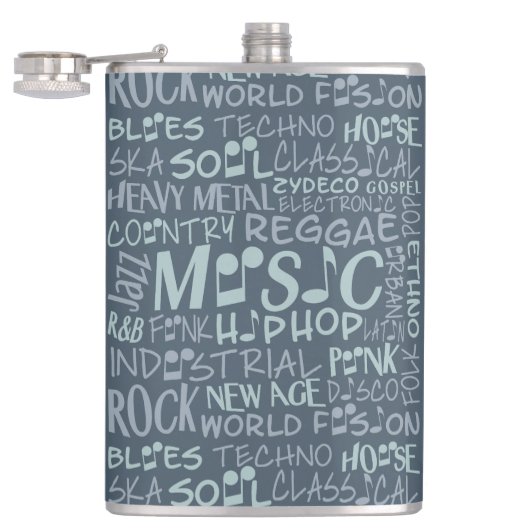 Flacon de collage Word des genres musicaux (Ouvert)