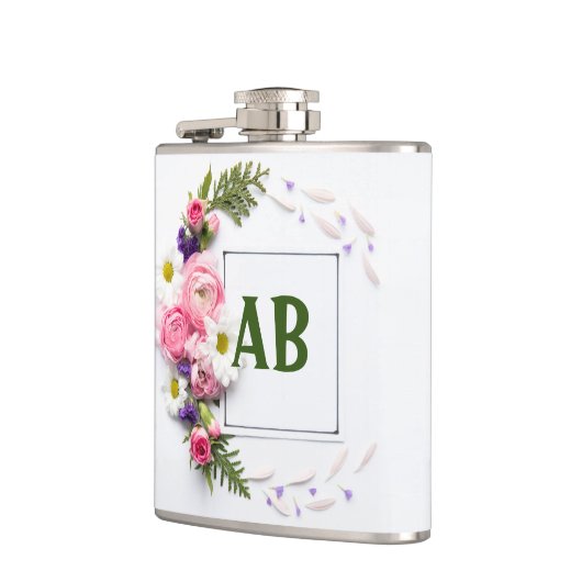 Flacon de fleurs roses (Gauche)