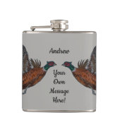 Flacon de hanche de faisan en vol (Devant)