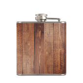 Flacon de hanche de monogramme de bois rustique (Dos)