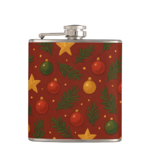 Flacon de hanche de Noël rouge - Cadeau de vacance