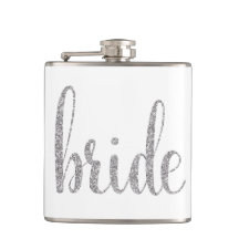 Flacon de mariée en argent, police de parties scin