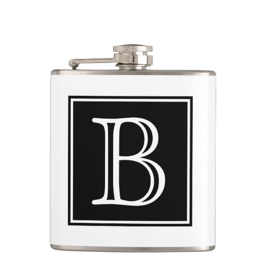 Flacon de monogramme Carré noir (Devant)