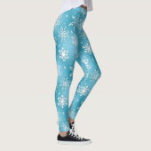 Flacon de neige bleu motif Fêtes de Noël leggings (Droite)